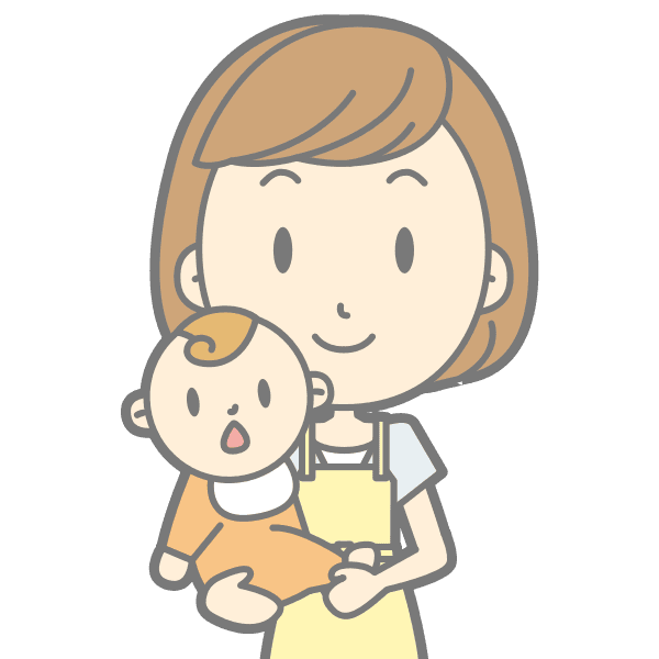 Mother holding a baby illustration